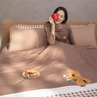 【YVONNE 以旺傢飾】100%美國棉 早餐四季被-可可棕(4x5呎 純棉 棉被 水洗 DINOTAENG)