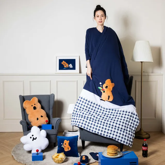 【YVONNE 以旺傢飾】100%美國棉 早餐四季被-星海藍(雙人 純棉 棉被 水洗 DINOTAENG)