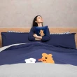 【YVONNE 以旺傢飾】100%美國棉 吹眠曲被套+枕套組-星海藍(單人 純棉 DINOTAENG)