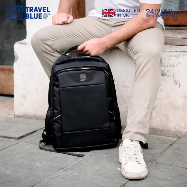 【Travel Blue 藍旅】XPERT款 筆電後背包-黑/灰 筆電包/防水包 電腦包/雙肩包/商務背包 TB