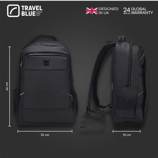 【Travel Blue 藍旅】XPERT款 筆電後背包-黑/灰 筆電包/防水包 電腦包/雙肩包/商務背包 TB