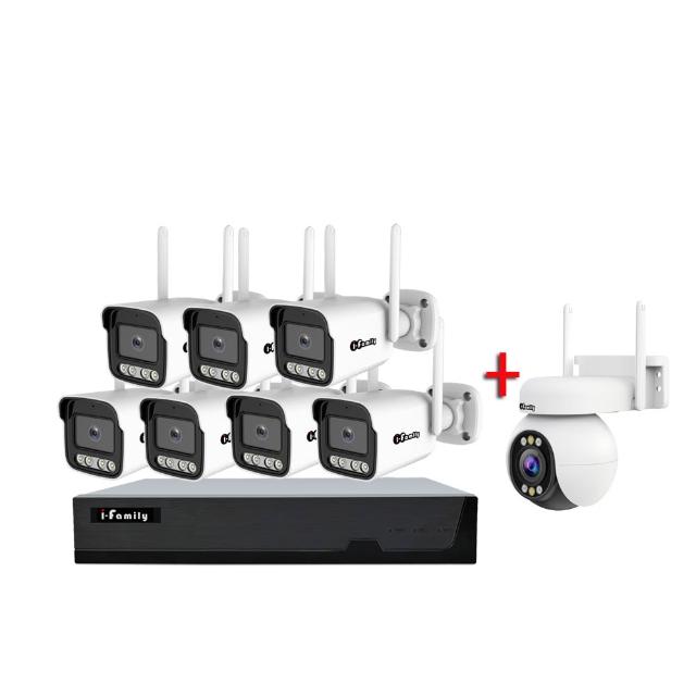 【I-Family】POE 16路NVR主機 5M槍機+4M變焦球機 監視器錄影組 一機7鏡+球機