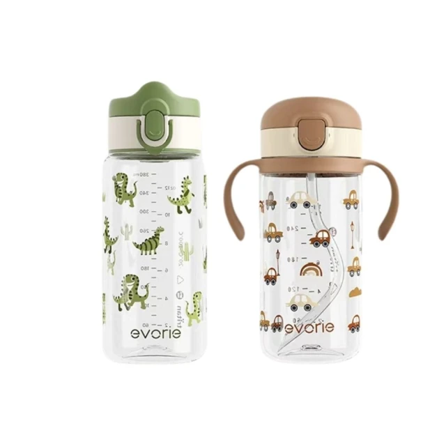 【Evorie】Tritan兒童水杯2入組(300mL+380mL)微笑水杯