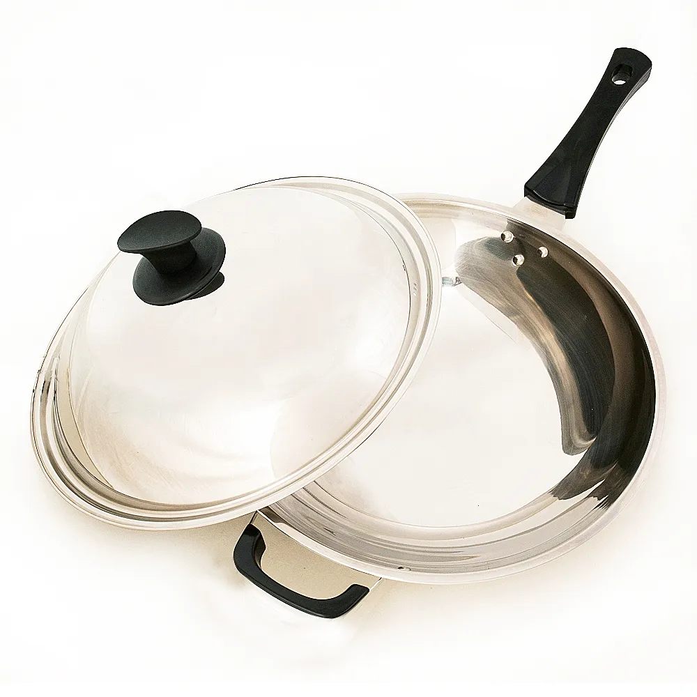 【台灣好鍋】加賀系列七層複合金不鏽鋼炒鍋 39公分(人體工學握把/台灣製造/SGS無毒/不銹鋼鍋蓋/可用鐵鏟)