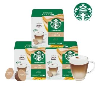【NESCAFE Dolce Gusto】星巴克 拿鐵咖啡膠囊12顆x3盒(適用雀巢多趣酷思咖啡機)