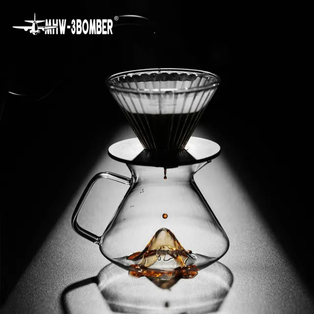 【MHW-3BOMBER】山丘分享壺-360ml-透明(耐熱玻璃壺 下壺 刻度分享壺 手沖咖啡器具 360/600ml可選)