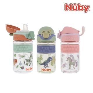【Nuby】ECOZEN幼兒水杯360ml 粗吸管(動物 恐龍 獨角獸)