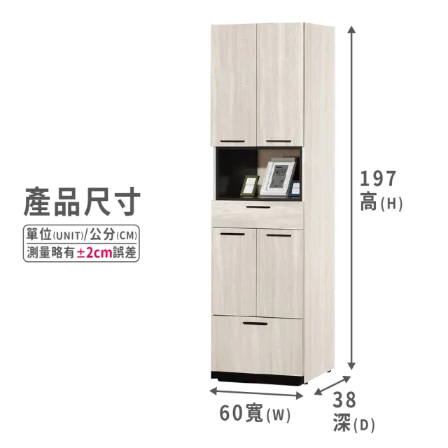 【ASSARI】伊凡卡2尺高鞋櫃(寬60x深38x高197cm)