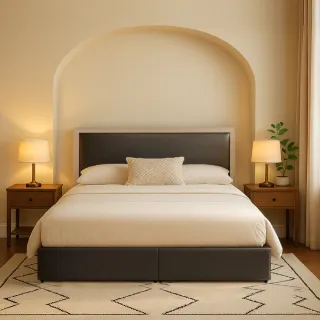 【IHouse】日式北歐風 雙大6尺 貓抓皮床組(床頭片+全封式床底)