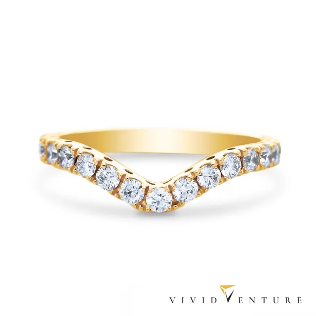 【Vividventure 亞帝芬奇】14K 25分 天然鑽石 真鑽 線戒 戒指 時尚 多色選