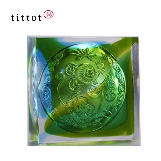 【tittot 琉園】靈鼠迎福_生肖磚系列_鼠磚(入厝 擺飾 紙鎮 裝飾建材 禮品喜慶 風水招財 水晶藝品 鼠裝飾)