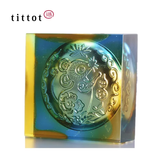 【tittot 琉園】靈鼠迎福_生肖磚系列_鼠磚(入厝 擺飾 紙鎮 裝飾建材 禮品喜慶 風水招財 水晶藝品 鼠裝飾)