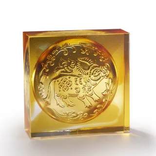 【tittot 琉園】牛來運開_生肖磚系列_牛磚(入厝 擺飾 紙鎮 裝飾建材 禮品喜慶 風水招財 水晶藝品 牛裝飾)