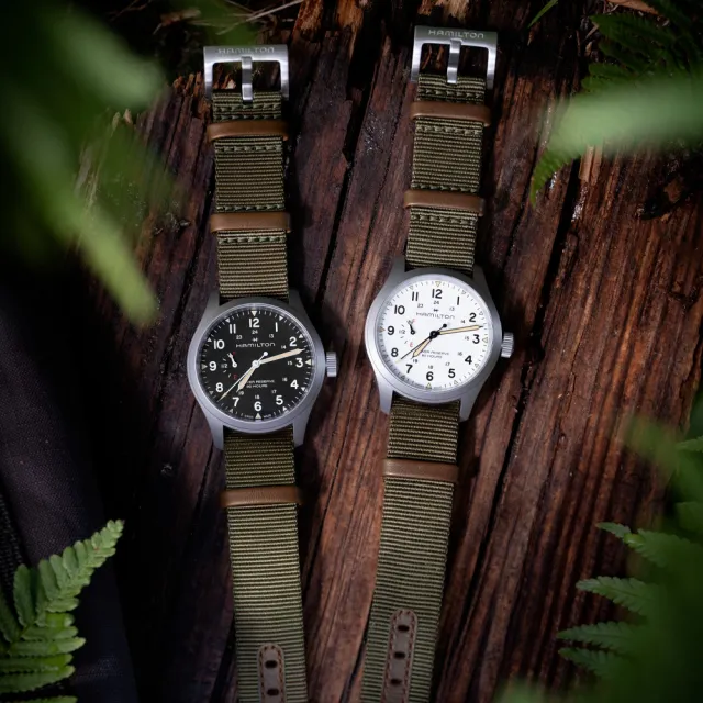 【HAMILTON 漢米爾頓】卡其陸戰動力儲存機械腕錶 40mm(手動上鍊 中性 NATO帶 H69509930)