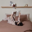 【YVONNE 以旺傢飾】100%美國棉暖玉被-精靈格紋 可可棕(雙人 冬被 棉被 水洗)