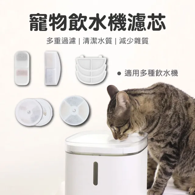 【HOMii】智能飲水機濾芯 塑膠底濾芯3入+濾棉3入 適用霍 曼寵物飲水機(副廠濾芯/濾心/濾棉/寵物活水機)