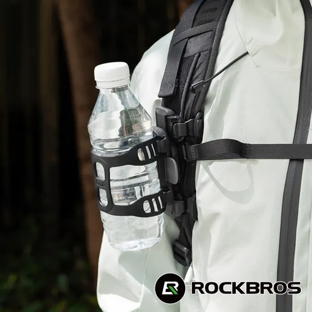 【ROCKBROS】洛克兄弟 磁吸式綁帶水壺架 附扳手(自行車/登山/水壺托架/水杯架/置物架/補水/水瓶/310030101)