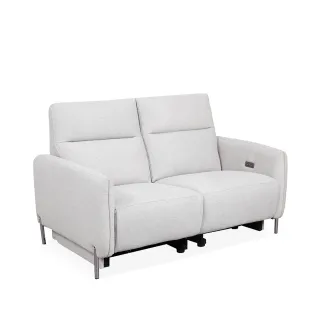 【Cheers 芝華仕】頭等艙 三防耐磨布 雙人零靠牆電動沙發組附USB Lucia 燕麥灰