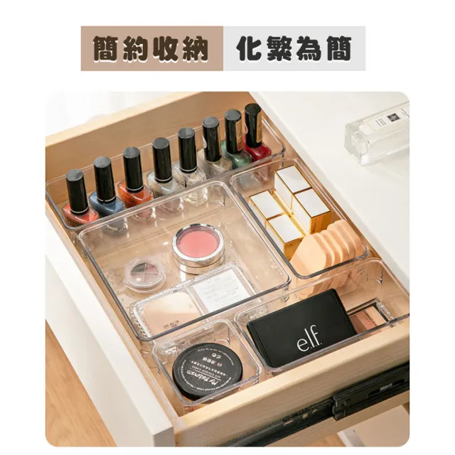 【isona】透明收納盒 壓克力收納盒 文具收納 小物收納 分隔置物盒 分類盒 整理盒(4號 儲物盒 抽屜收納)