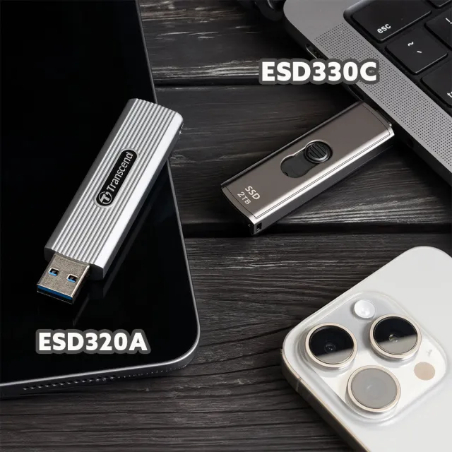【Transcend 創見】ESD330C 2TB Type C高速 外接SSD行動固態硬碟-深灰褐色(TS2TESD330C)