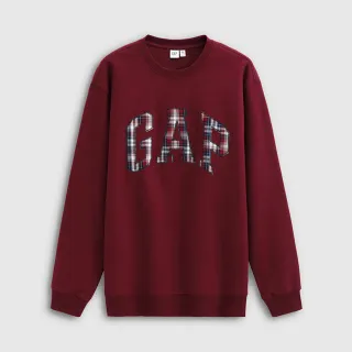 【GAP】男裝 Logo刺繡刷毛圓領大學T-多色任選(788120)