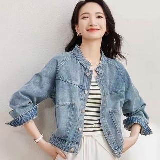 【BRIGA FL027】BRIGA FL027設計師立領小個子復古水洗短時尚清新通勤牛仔外套(FL027)