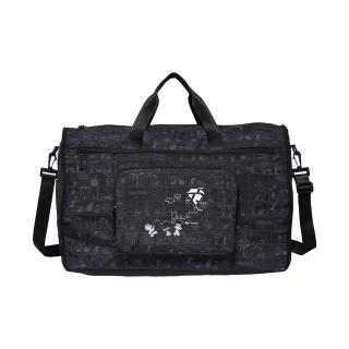 【OUTDOOR】SNOOPY史努比75週年折疊旅行袋-黑色 BCP24Q05BK(75週年限定圖騰立體燙印)