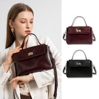 【Urban & Chic】韓系質感真皮掀蓋 肩揹包 斜揹包 手提包(多色任選)