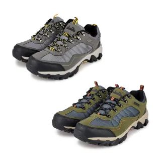 【DIADORA】牛皮抗水登山鞋 男鞋 運動鞋 越野鞋 灰/綠(MIT 台灣製造 防水 寬楦 反光 輕量 吸震 耐磨 防滑)