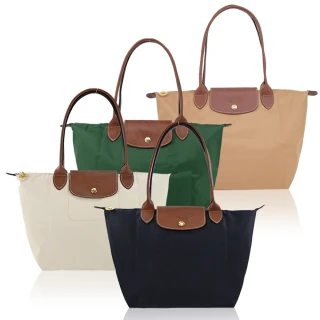 【LONGCHAMP】LE PLIAGE長把再生尼龍摺疊水餃包(中款/多色)