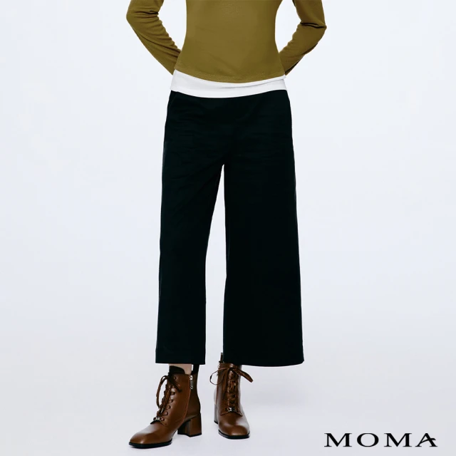 【MOMA】修身百搭萊賽爾九分A字直筒褲(兩色)