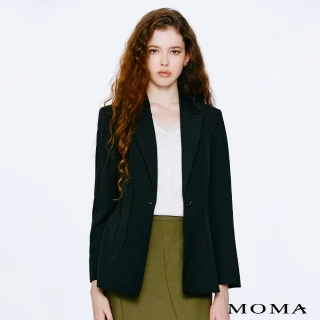 【MOMA】M+ 曲線感立體壓褶西裝外套(黑色)