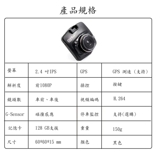 【JINPEI 錦沛】GPS 區間測速、1080P夜視加強版、前後雙鏡頭 盾牌行車紀錄器 贈64GB(行車記錄器)