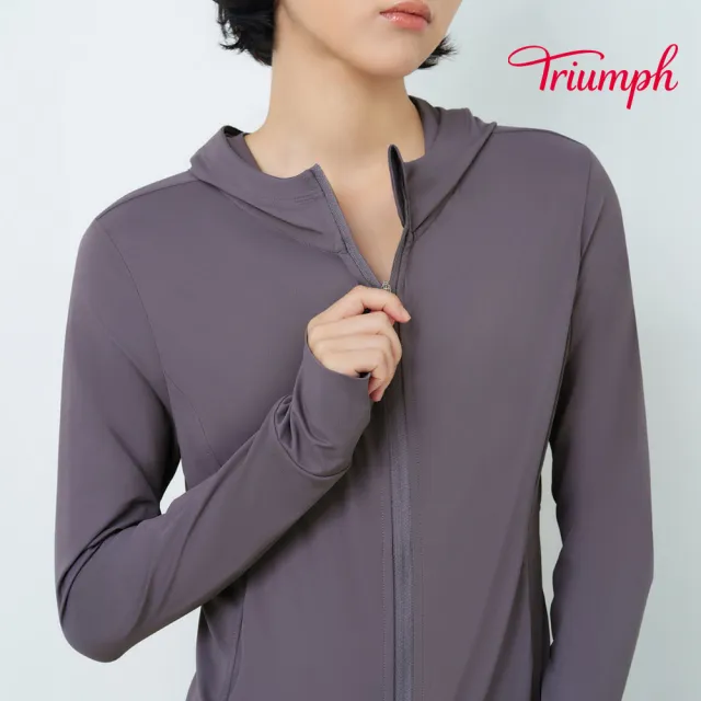 【Triumph 黛安芬】Athleisure 城市律動系列 輕感修身運動外套(夜影灰)