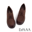 【DIANA】質感羊磨砂綁帶低跟牛津鞋(咖啡)