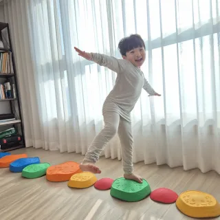 【Bellebaby】彩虹過河石(感統教具/跳河石/益智玩具/平衡感訓練/室內戶外玩具)