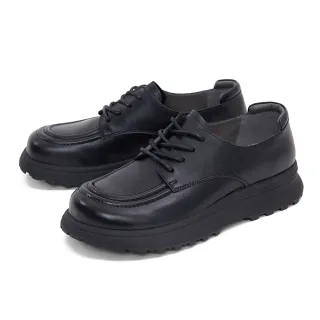 【DIANA】舒適百搭真皮厚底牛津鞋(黑色)