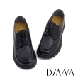 【DIANA】舒適百搭真皮厚底牛津鞋(黑色)