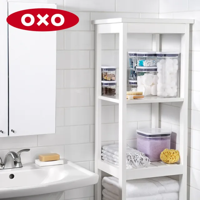 【OXO】細長方1.8L｜ 超值2入｜POP 按壓密封收納保鮮盒(16*8*24 cm 單手開蓋 整齊堆疊)
