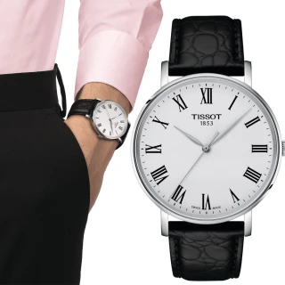 【TISSOT 天梭】Everytime 羅馬經典大三針手錶-40mm 禮物 送禮 推薦(T1434101603300)