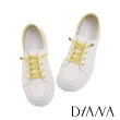 【DIANA】撞色百搭免綁帶厚底休閒鞋(黃色)