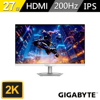 【GIGABYTE 技嘉】M27Q2 QD ICE 27型 量子點電競螢幕(27型/QHD/2K/200Hz/1ms/IPS/KVM/白)
