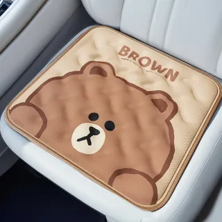 【LINE FRIENDS】熊大熊美夏日涼感坐墊車用冰珠坐墊(涼感墊 汽車椅墊)