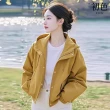 【初色】通勤休閒寬鬆短版長袖連帽風衣外套女外套-8款任選-15169(M-2XL可選)
