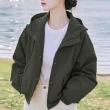 【初色】通勤休閒寬鬆短版長袖連帽風衣外套女外套-8款任選-15169(M-2XL可選)