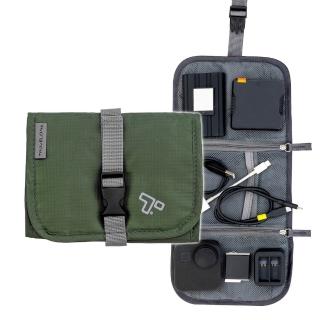 【Travelon】美國 扣式3C線材收納包 軍綠 / 充電器 線材 行動電源 首飾收納袋 旅行小包 年末送禮