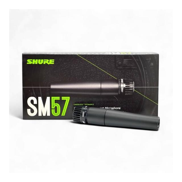 【SHURE】SM57 動圈式樂器收音麥克風/聲動細節不凡(工作室 MIC 直播 錄音 播客 爵士鼓收音 吉他)