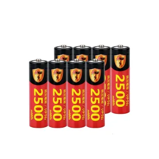 【KOTSURU】3號/AA 恆壓可充式 1.5V鋰電池 全新設計 2500mWh 8入