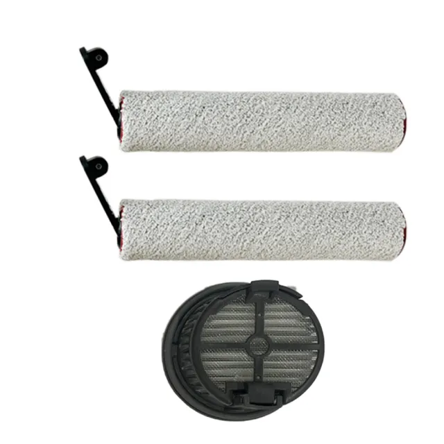 【PUREBURG】2入組-適用Dreame追覓AI洗地機H14  H14Pro H14Lite 軟毛滾刷(贈HEPA濾網X1)