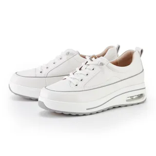 【CHOiCE】免綁帶輕量氣墊厚底休閒鞋(白色)